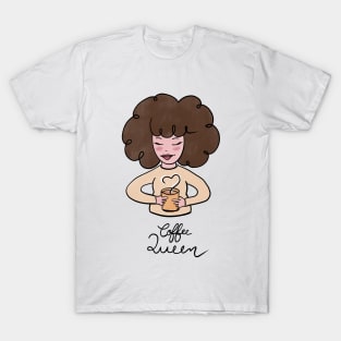 Coffee Queen Cute Coffee Dates Coffee Lover Gift for Women Perfect Gift for Caffeine Lovers Drinking Coffee Latte Macchiato Espresso Mocha Coffee Drinks Caffeinated Drinks Cafe Cappuccino Cute Coffee Lover Gift for Her T-Shirt